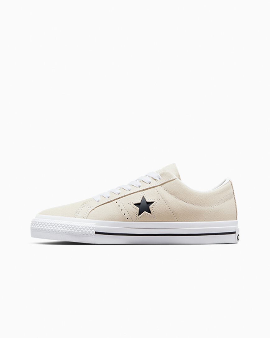 Pánské Skate Boty Converse CONS One Star Pro Semišové Béžový Bílé Černé | CZ DNTI29